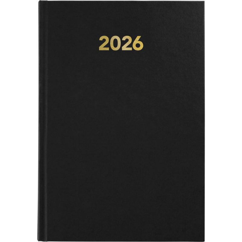 Agenda encuadernada A5 2026 D/P 145x210 BAVIERA negra