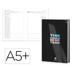 Agenda Encuadernada ANTARTIK MY YEAR A5+ 2026 D/P  Negro Papel 80G FSC