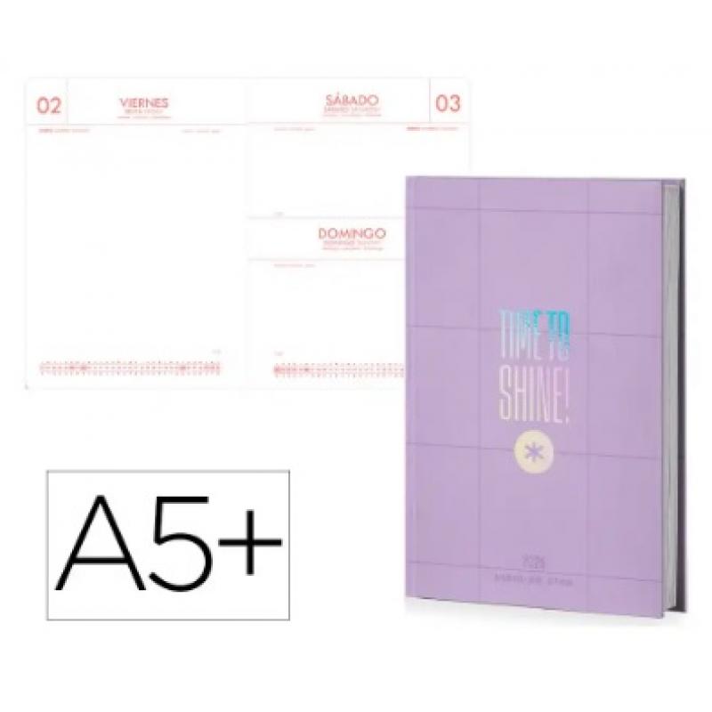 agenda-encuadernada-antartik-time-to-shine-a5-2026-d-p-morado-papel-80g-fsc