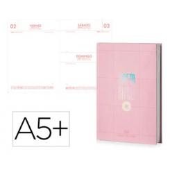 Agenda Encuadernada ANTARTIK TIME TO SHINE A5+ 2026 D/P  Rosa Papel 80G FSC