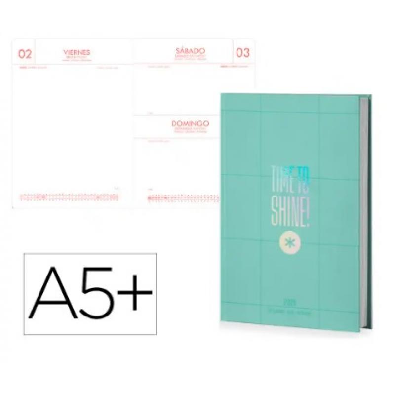 agenda-encuadernada-antartik-time-to-shine-a5-2026-d-p-verde-papel-80g-fsc