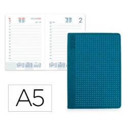 Agenda Encuadernada LIDERPAPEL ANAFI A5 2026 D/P Azul Papel 70 gr FSC