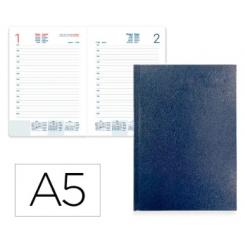Agenda Encuadernada LIDERPAPEL CORFU A5 2026 D/P Azul Papel 60 gr FSC