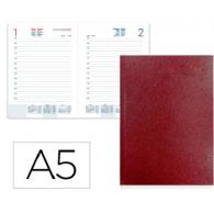Agenda Encuadernada LIDERPAPEL CORFU A5 2026 D/P Rojo Papel 60 gr FSC