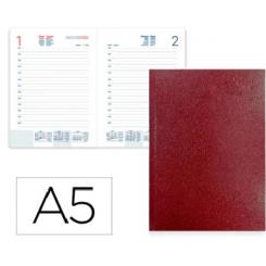 Agenda Encuadernada LIDERPAPEL CORFU A5 2026 D/P Rojo Papel 60 gr FSC