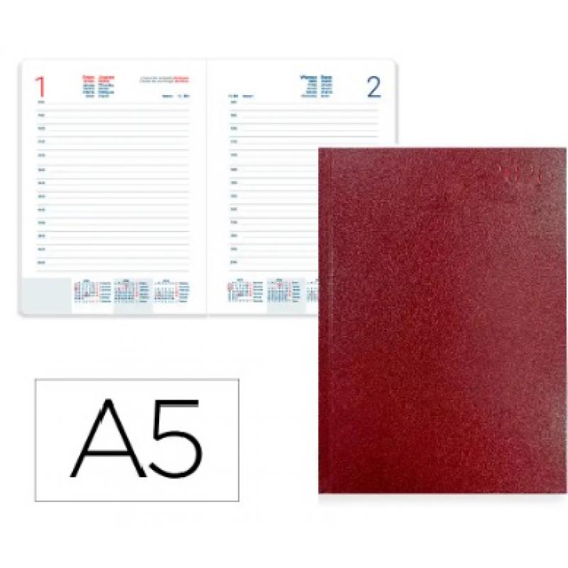 agenda-encuadernada-liderpapel-corfu-a5-2026-d-p-rojo-papel-60-gr-fsc