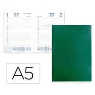 Agenda Encuadernada LIDERPAPEL CORFU A5 2026 D/P Verde Papel 60 gr FSC