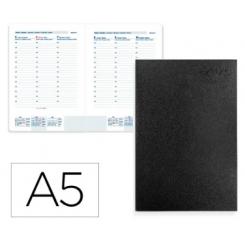 Agenda Encuadernada LIDERPAPEL CORFU A5 2026 S/V Negro Papel 60 gr FSC