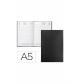 Agenda Encuadernada LIDERPAPEL CORFU A5 2027 D/P Negro Papel 60 gr FSC