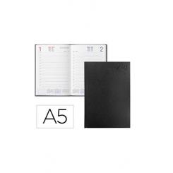 Agenda Encuadernada CORFU A5 2027 D/P Negro Papel 60 gr FSC