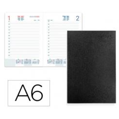 Agenda Encuadernada LIDERPAPEL CORFU A6 2026 D/P Negro Papel 60 gr FSC