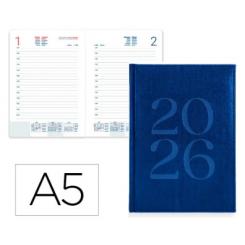 Agenda Encuadernada LIDERPAPEL CRETA 150X210 mm 2026 D/P Azul Papel 70 gr FSC