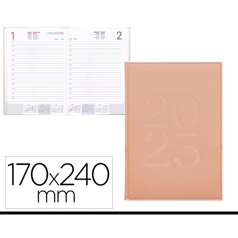 agenda-encuadernada-liderpapel-creta-170x240-mm-2025-d-p-color-rosa-nude-papel-70-gr