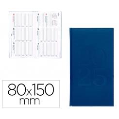 Agenda encuadernada LIDERPAPEL CRETA 80 x 150 2025 S/V azul papel 70 gr