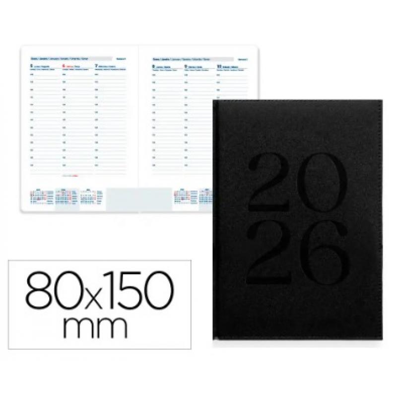 agenda-encuadernada-liderpapel-creta-80x150-mm-2026-s-v-negro-papel-70-gr-fsc