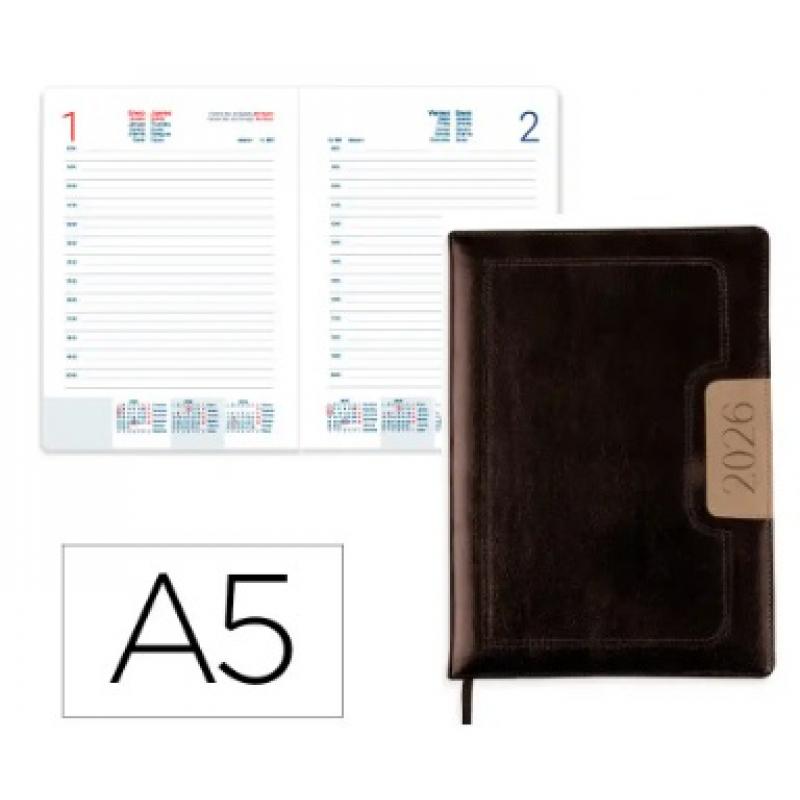 agenda-encuadernada-liderpapel-dorios-150x210-mm-2026-d-p-negro-papel-70-gr-fsc