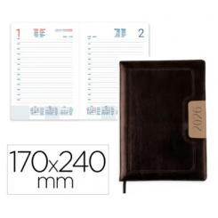 Agenda Encuadernada LIDERPAPEL DORIOS 170x240 mm 2026 D/P Negro Papel 70 gr FSC