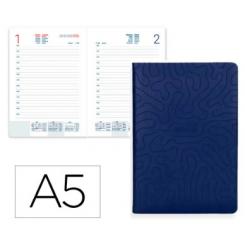 Agenda Encuadernada LIDERPAPEL LIPSI A5 2026 D/P Azul Papel 70 gr FSC