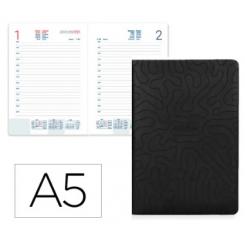 Agenda Encuadernada LIDERPAPEL LIPSI A5 2026 D/P Negro Papel 70 gr FSC