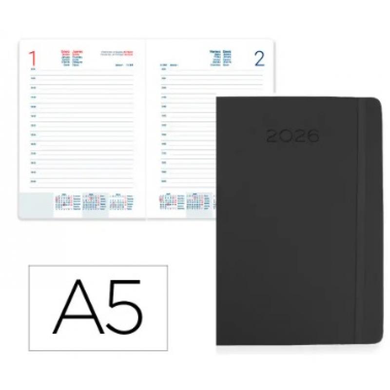 agenda-encuadernada-liderpapel-mykonos-150x210-mm-2026-d-p-negro-papel-70-gr-fsc