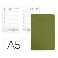 Agenda Encuadernada LIDERPAPEL NOMI A5 2026 D/P Azul Papel 70 gr FSC
