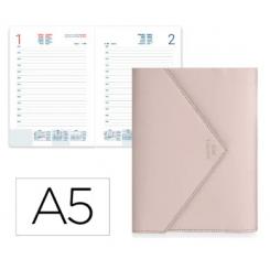 Agenda Encuadernada LIDERPAPEL PSARA A5 2026 D/P gris Papel 70 gr FSC