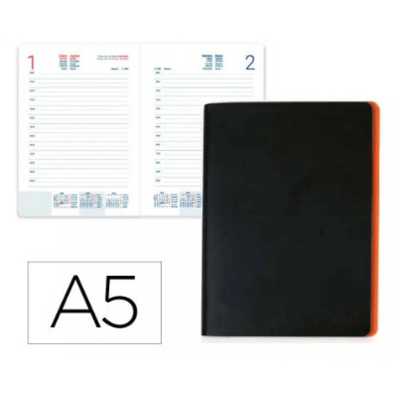 Agenda Encuadernada LIDERPAPEL SIFNOS A5 2026 Naranja Papel 70 gr FSC