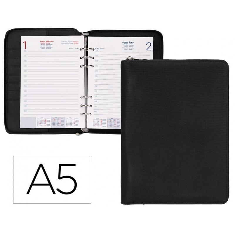 agenda-encuadernada-liderpapel-tarento-a5-2025-d-p-color-negro-papel-70-gr