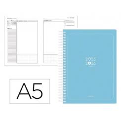 Agenda escolar ANTARTIK 25-26 espiral ESSENTIALS azul día página A5 bilingüe papel FSC 80 gr