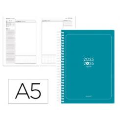 Agenda escolar ANTARTIK 25-26 espiral ESSENTIALS azul oscuro día página A5 bilingüe papel FSC 80 gr