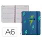 agenda-escolar-liderpapel-25-26-espiral-patterns-rayos-azul-semana-vista-a6-bilingue-papel-fsc-80-gr