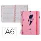 agenda-escolar-liderpapel-25-26-espiral-patterns-rayos-rosa-semana-vista-a6-bilingue-papel-fsc-80-gr