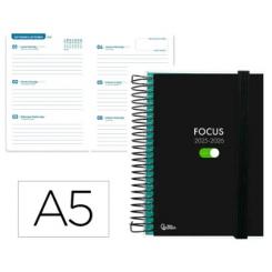 Agenda escolar LIDERPAPEL 25-26 espiral personalizable semana vista A5 bilingüe papel FSC 70 gr.
