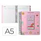 agenda-escolar-liderpapel-25-26-espiral-pixel-rosa-dia-pagina-a5-bilingue-papel-fsc-80-gr