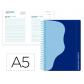agenda-escolar-liderpapel-25-26-espiral-waves-azul-oscuro-dia-pagina-a5-bilingue-papel-fsc-80-gr