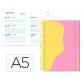 agenda-escolar-liderpapel-25-26-espiral-waves-rosa-semana-vista-a5-bilingue-papel-fsc-80-gr