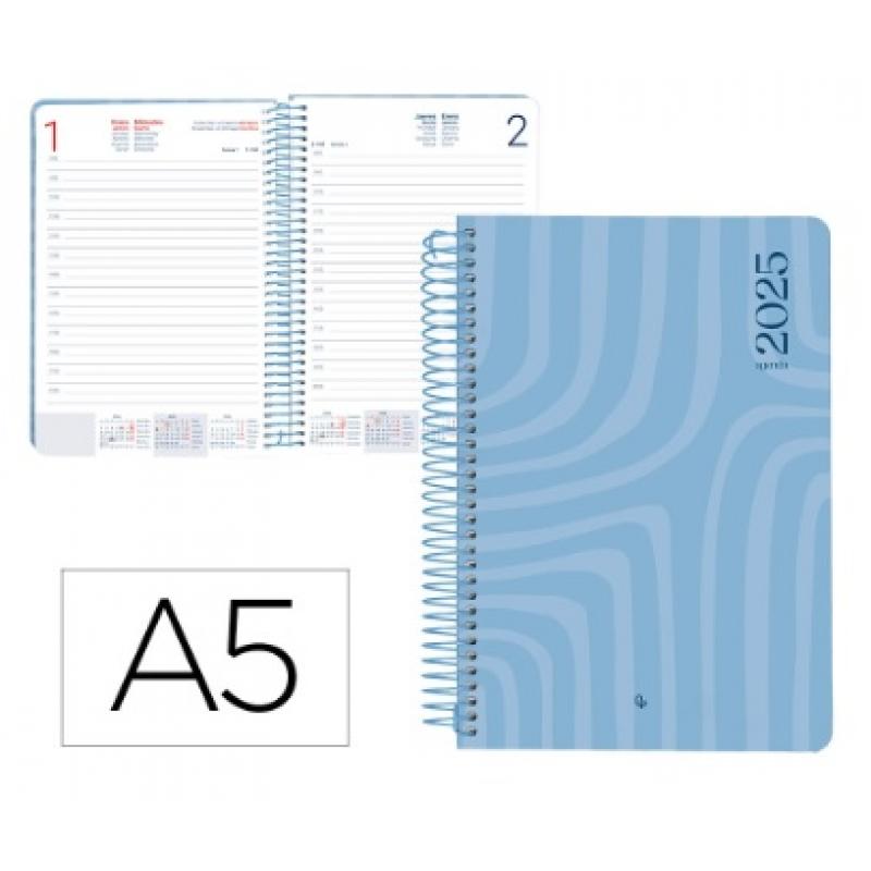 Agenda Escolar LIDERPAPEL SYROS A5 2025 D/P color azul