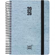 Agenda espiral A5 2026 D/P 15x21 ECOJEANS azul