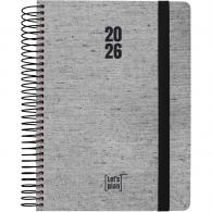 Agenda espiral A5 2026 D/P 15x21 ECOJEANS negro