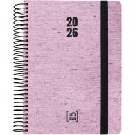 Agenda espiral A5 2026 D/P 15x21 ECOJEANS rosa