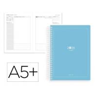 Agenda Espiral ANTARTIK ESSENTIALS A5+ 2026 D/P azul Claro Papel 80G FSC