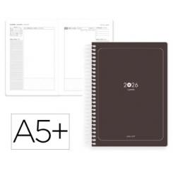 Agenda Espiral ANTARTIK ESSENTIALS A5+ 2026 D/P negro Papel 80G FSC