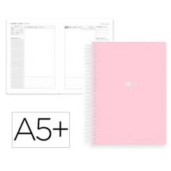 Agenda Espiral ANTARTIK ESSENTIALS A5+ 2026 D/P rosa Papel 80G FSC