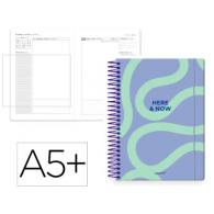 Agenda Espiral ANTARTIK HERE&NOW A5+ 2026 D/P  Morado Papel 80G FSC