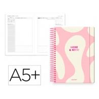 Agenda Espiral ANTARTIK HERE&NOW A5+ 2026 D/P  Rosa Papel 80G FSC