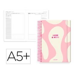 Agenda Espiral ANTARTIK HERE&NOW A5+ 2026 D/P  Rosa Papel 80G FSC