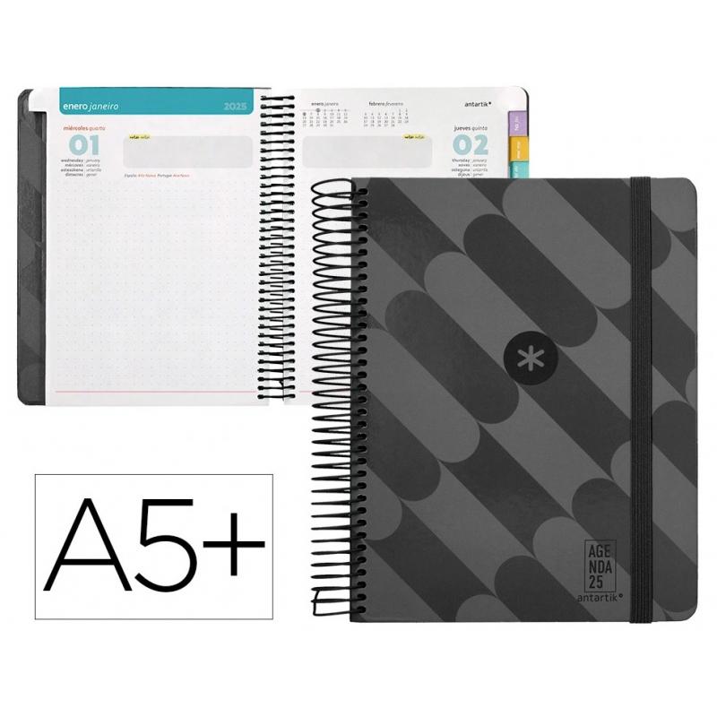 agenda-espiral-antartik-pattern-a5-2025-d-p-color-negro-papel-80-gr