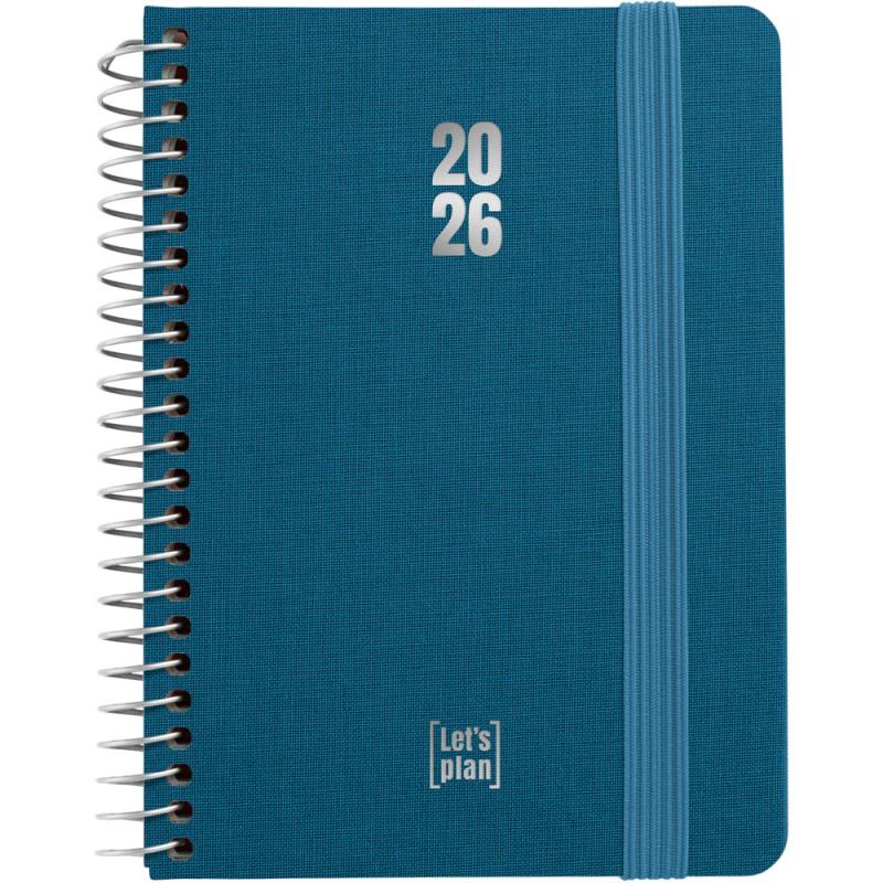 Agenda espiral c/gomas 2026 D/P A6 FANCY azul oscuro