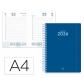 Agenda Espiral LIDERPAPEL CLASSIC A4 2026 D/P Azul Oscuro Papel 70 gr FSC