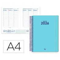 Agenda Espiral LIDERPAPEL CLASSIC A4 2026 S/V Azul Claro 1 Papel 70 gr FSC